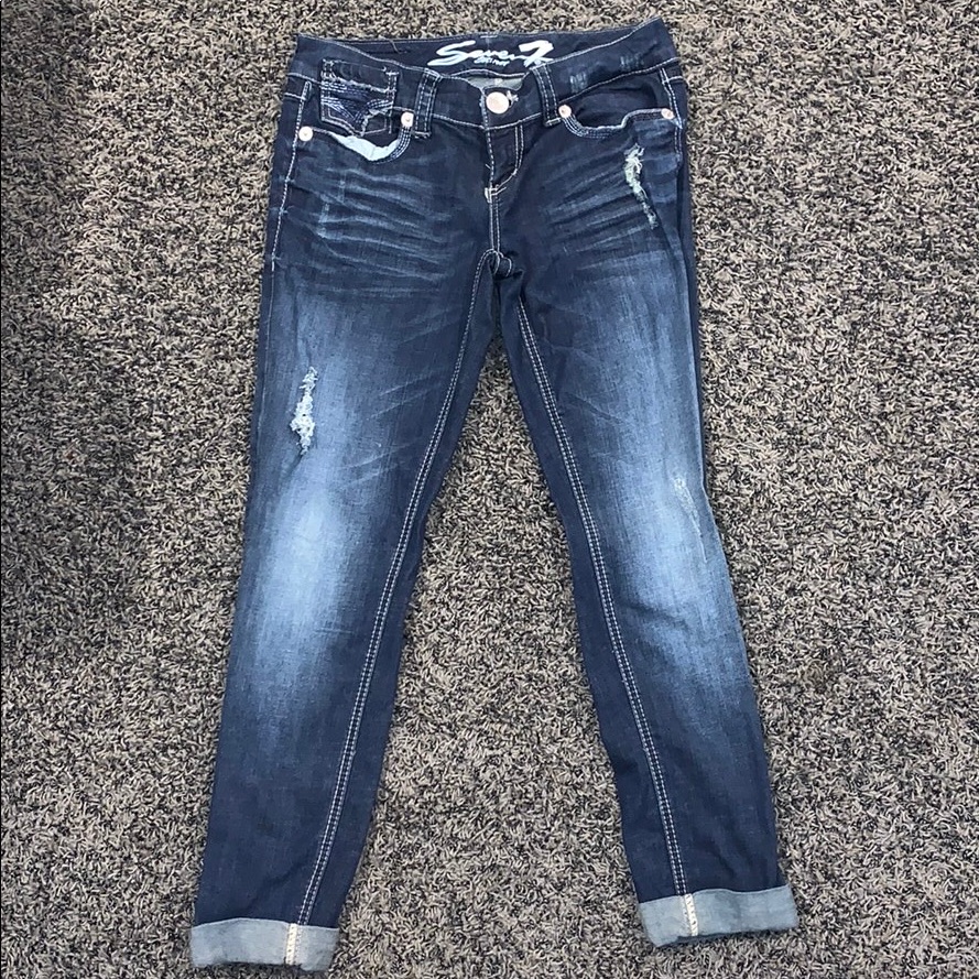 Seven For All Mankind Skinny Rolled Destroyed Jean
